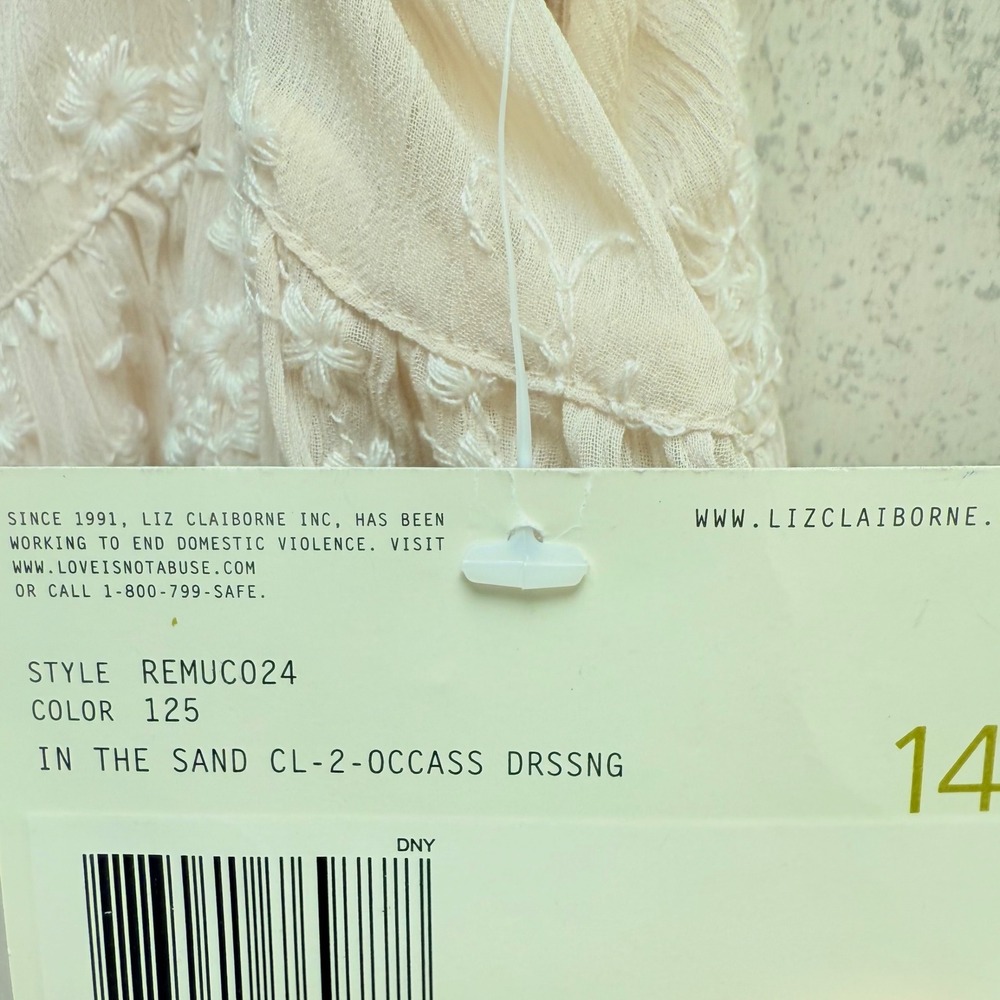 Liz Claiborne Collection 14 NWT Beige Floral‎ Embroidered Boho Summer Long Skirt - Picture 11 of 13